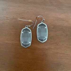 Kendra Scott silver and grey drop earrings